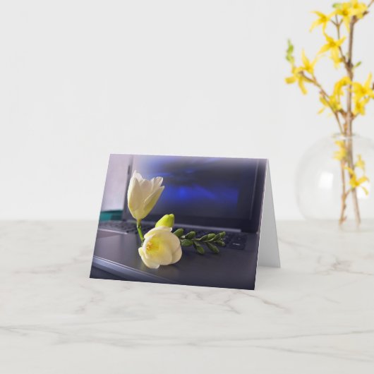 Carte White yellow freesia (Fleur jaune)