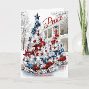 Carte Whitehouse Festive USA Noël Arbres