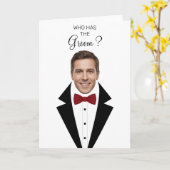 Carte Who Has The Groom Scratch Off Game Bridal Shower T (Fleur jaune)