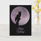 Carte Wicca Inspiré Joyeux Anniversaire avec Chouette et (Fleur jaune)