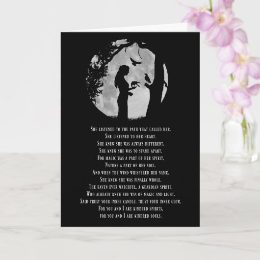 Carte Wicca Inspiré Joyeux Poème Anniversaire Avec Raven (Orchidée)