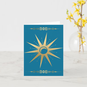 Carte Wicca Turquoise Or Soleil Lune – Céleste Mys