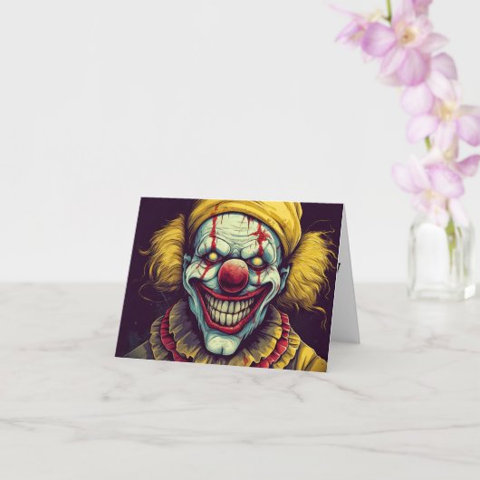 Carte Wicked Freak Show Carnival Clown Halloween heureux (Orchidée)