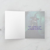 Carte Wicked Halloween sorcière en violet et noir plié (Intérieur)