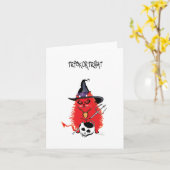 Carte Wicked Kitty Devil Chat Trick ou Treat (Fleur jaune)