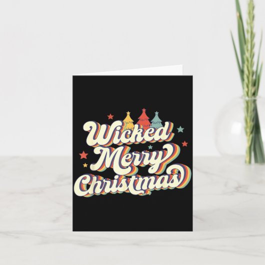 Carte Wicked Merry Christmas Retro Groovy New England Xm (Devant)