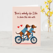 Carte Wiener Dogs Tandem Love Card (Fleur jaune)