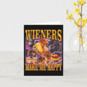 Carte Wieners Make Me Happy Funny Dachshund Dog Lover  (Fleur jaune)