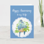 Carte Wife Anniversary, Cute Romantic Parrots, Birds<br><div class="desc">Wife Anniversary,  Cute Romantic Watercolor Parrots,  Birds</div>