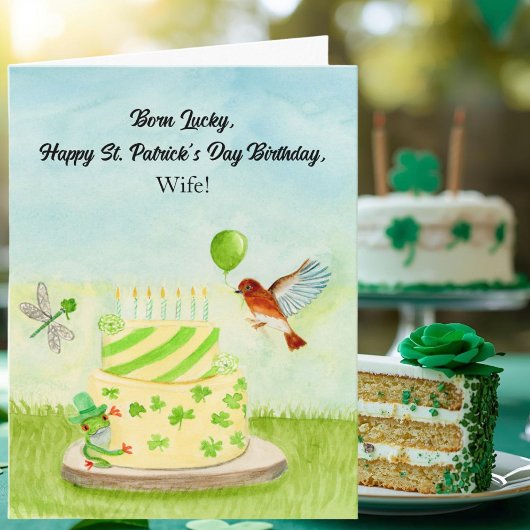 Carte Wife Happy St Patricks Day Birthday