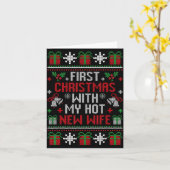 Carte Wife Husband First Christmas Just Married Christma (Fleur jaune)
