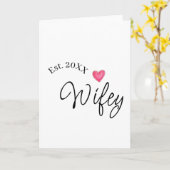 Carte Wifey red heart est. Year future wife valentine's  (Fleur jaune)