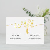 Carte Wifi pour invités avec feuille d'or véritabl (Debout devant)