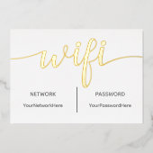 Carte Wifi pour invités avec véritable feuille d'o (Recto)