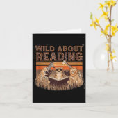 Carte Wild about reading books reader lover librarian (Fleur jaune)