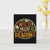 Carte Wild about reading books reader lover librarian (Fleur jaune)
