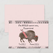Carte Wild About You Valentine Bison Buffalo Cupid (Devant / Derrière)