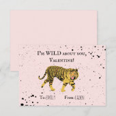 Carte Wild About You Valentine Tiger Kids Classroom (Devant / Derrière)