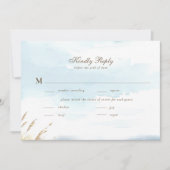 Carte Wild Beach Fence Ocean Stripes Repas Mariage RSVP (Devant)