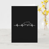 Carte Wild Boar Heartbeat Ekg Hog Hunter Hunt Hunting (Fleur jaune)