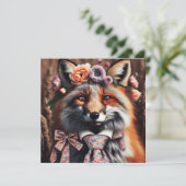 Carte Wild fox wearing a tie cute  (Debout devant)