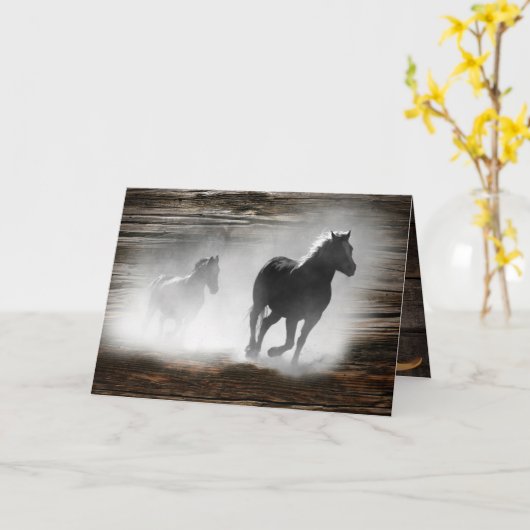 Carte Wild Horse Galloping (Fleur jaune)