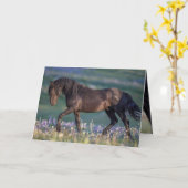 Carte Wild Horse Greeting Card (Fleur jaune)