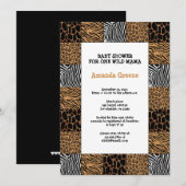 Carte Wild Poster de animal Baby shower Invitation (Devant / Derrière)