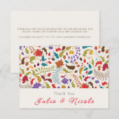 Carte Wild Rose Woods Exotic Flower Garden Mariage (Devant / Derrière)