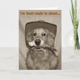 Carte Wild West Golden Cowboy Anniversaire