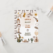 Carte Wild West rodeo cowboy heureux anniversaire (Devant/Arrière en situation)