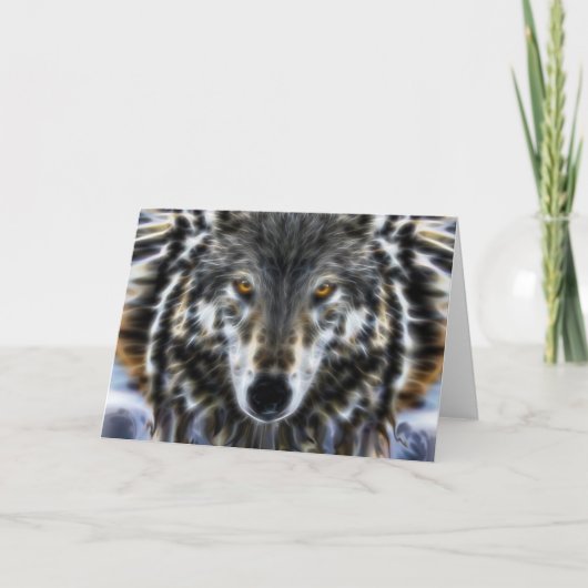 Carte Wild Wolf Portrait inspirant (Devant)