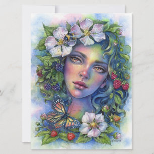 Carte Wildberry Fairy Elf Imaginaire Garden Art Card