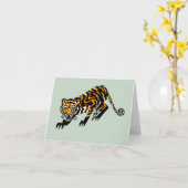 Carte Wildcat cool - TIGER- Conservation - Nature verte (Fleur jaune)