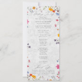 Carte Wildflower Garden Modern Ivory Wedding Program (Dos)