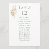 Carte Wildflower Garden Table Number Seating Chart Cards (Devant)