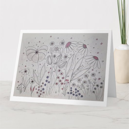 Carte Wildflower Meadow Folded Greeting Card (Devant)