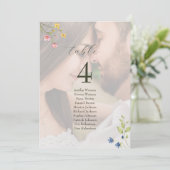 Carte Wildflower Photo Wedding Seating Chart (Debout devant)