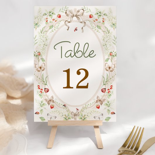 Carte Wildflower Rustic Vintage Table Number
