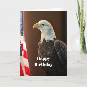 Carte Wildlife Bald Eagle American Flag Photo Anniversai