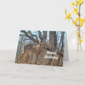 Carte Wildlife Deer Woods Photo Anniversaire (Fleur jaune)