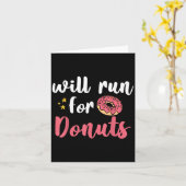 Carte Will Run For Donuts - Motivation Fitness Life  (Fleur jaune)