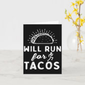 Carte Will Run For Tacos - Motivation Fitness Life  (Fleur jaune)