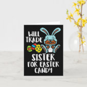 Carte Will Trade Sister For Easter Candy Funny Boys (Fleur jaune)