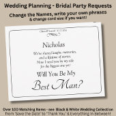 Carte Will You Be My Best Man? Black White Infinity