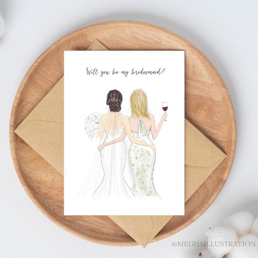 Carte Will you be my bridesmaid