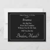 Carte Will You Be My Bridesmaid? Black & White Card (Devant)