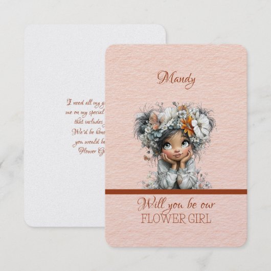 Carte Will You Be My Flower Girl (Devant / Derrière)