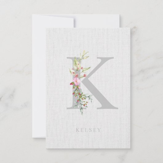 Carte Will You Be My Junior Bridesmaid Delicate Initial (Devant)