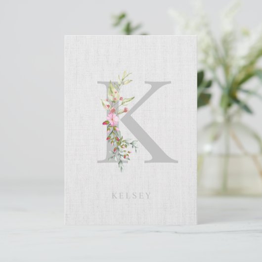 Carte Will You Be My Junior Bridesmaid Delicate Initial (Debout devant)